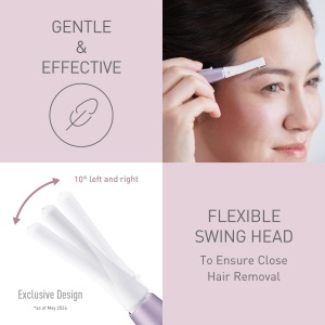 Panasonic ES-WF71 Trimmer facial si pentru sprancene femei cap flexibil otel inoxidabil hipoalergenic mov - Img 3