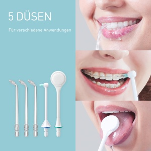 Panasonic EW1614AW503-PACK Family Water Flosser Irigator dentar Fascicul cu ultrasunete Mod copii 10 setari de presiune IPX7 Ortodontie 5 duze Aliment - Img 7