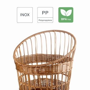 Panera Baguette Lacor 63493, 32 x 42 cm, Polypropylen cu inox, Maro - Img 4