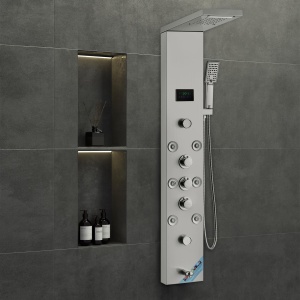 Panou de Dus VEVOR 8009FL, 6 Moduri, LED, 8 Jeturi de Masaj, Inox 304 - Img 8