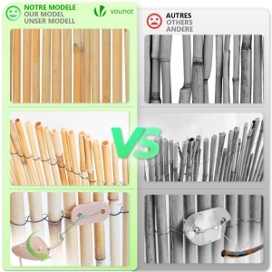 Panou de protectie din stuf VOUNOT 140x600 cm, natural, rezistent la intemperii - Img 4