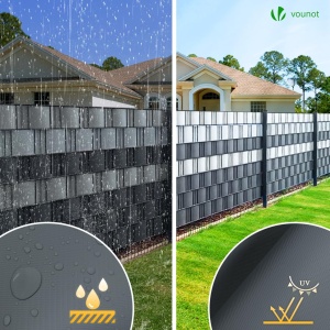 Panou de protectie VOUNOT PVC 70m x 19cm, Anthrazit, 40 clipsuri - Img 5
