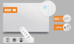 Panou Infrarosu Berdsen 800W WiFi - Control App, Alb - Img 2