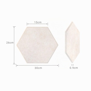 Panouri Acustice Relaxdays, 18 bucati, autoadezive, hexagonale, 30x26 cm, bej - Img 4