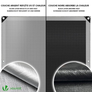 Panza de protectie VOUNOT 4x6m 240 gm impermeabila, gri - Img 6