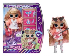 Papusa de Moda L.O.L. Surprise Tweens Neon Pop Stars Thea Stars, 10 Accesorii, Culoare Neon