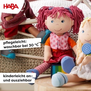 Papusa HABA Lilli-Lou Papusa din material moale, 30 cm, cu imbracaminte si par - Img 3