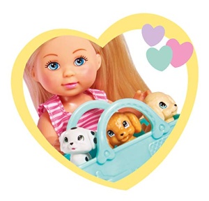 Papusa Simba Evi Love Puppy Fun cu 3 catelusi si loc de joaca 12cm - Img 3