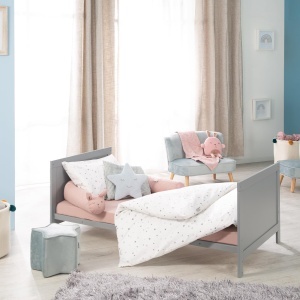 Pat copii roba Kombi 70x140 cm taupe reglabil pe inaltime transformabil in pat junior - Img 7