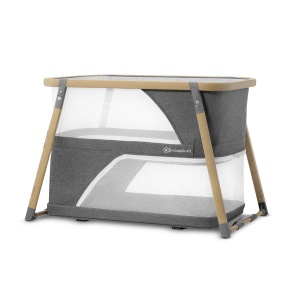 Pat de calatorie pentru copii Kinderkraft 4 in 1 SOFI, Paturi pentru copii, Pat pentru copii, Pat suplimentar pentru copii, Pat de calatorie cu accesorii, cu functie de tarc, Design modern, Dimensiuni mici dupa pliere, Gri