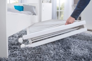 Pat pliant Klappbett Fold Up 60 x 120 cm, din lemn, alb, ajustabil pe inaltime - Img 6