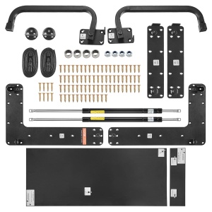 Pat pliant VEVOR YFHVQN246, 30 kg, negru, pentru saltele Queen
