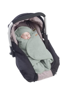 Patura Bebe Beaba Babynomade Double Fleece Verde Salvie 0-6 Luni Fleece Moale si Impermeabil - Img 7