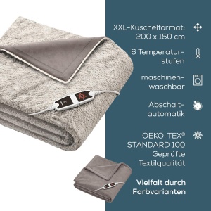 Patura electrica Beurer HD 150 XXL, 200 x 150 cm, 6 trepte de temperatura, culoare taupe - Img 9
