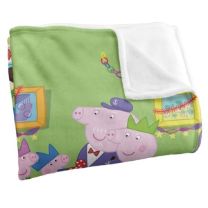 Patura Peppa Pig pentru Craciun, 91 x 147 cm, 300 GSM, Poliester - Img 4