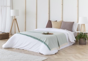 Paturi decorative Todocama, 125 x 180 cm, din bumbac reciclat, verde - Img 7