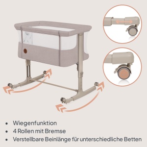 Patut 3 in 1 Lionelo Aurora, pentru bebelusi pana la 9 kg, cu roti si inaltime ajustabila - Img 5