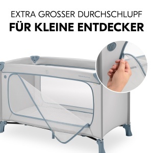 Patut de calatorie hauck Dream N Play Plus, 120x60 cm, Dusty Blue - Img 7