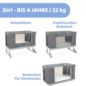 Patut multifunctional Chicco Next2Me Forever, 3 in 1, ajustabil pe inaltime, cu saltea inclusa - Img 3