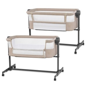 Patut multifunctional Kinderkraft NESTEE UP 2, 2-in-1, cu roti, bej