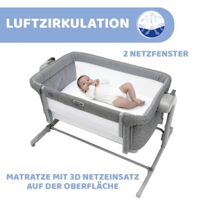 Patut pentru bebelusi Chicco Next2Me Magic Evo, 11 nivele de inaltime, cu mod leganare, culoare gri inchis - Img 4