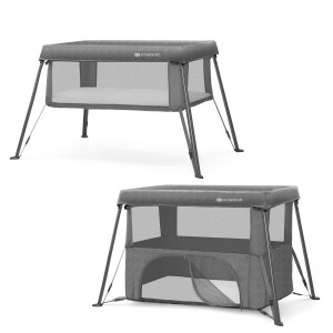 Patut pentru copii Kinderkraft CAMI 3 in 1, gri, cu functie de pliere, rucsac inclus - Img 1