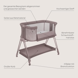 Patut pentru copii Lionelo Luna, 2in1, cu roti si inaltime ajustabila, max 9 kg - Img 12