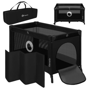 Patut pliabil Lionelo Stefi, 120x60 cm, cu sistem de siguranta LockGuard