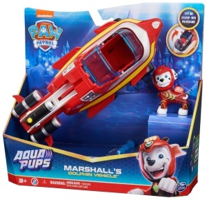 PAW Patrol Aqua Pups Vehicul Delfin cu Figurina Marshall 23 cm pentru Copii 3 - Img 9