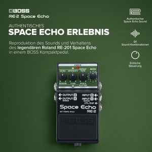 Pedala de efect BOSS RE-2 Space Echo, Tape Echo, Stereo, Compacta - Img 2