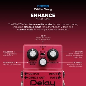 Pedala de efect Delay BOSS DM-2W Analogica Moduri Standard si Custom - Img 3