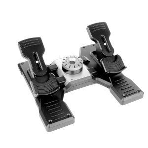 Pedale de zbor Logitech G Saitek Pro Flight, cu frana de deget, USB, negru