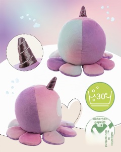 Peluche Oktopus Maris NICI 16cm, Plus Extra Moale, Design Cu Fata Brodata - Img 3