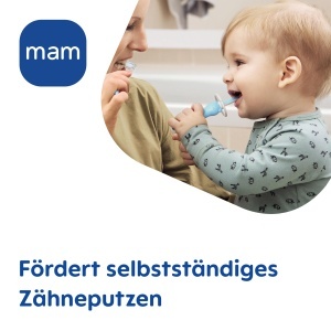 Perie de dinti pentru bebelusi MAM Babys Brush 2er-Set, 6 luni, culoare turcoaz - Img 3