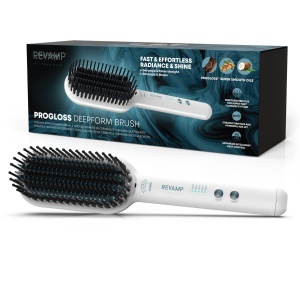 Perie de indreptat parul REVAMP Progloss Deep Form, 130-210C, ceramica, pentru par umed si uscat