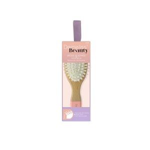 Perie de par Demeliss Beauty, dimensiune calatorie, din lemn, pentru toate tipurile de par