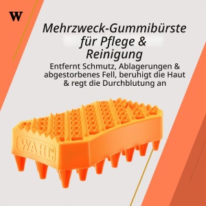 Perie pentru animale Wahl Rubber Sheddy Brush, cu dinti lungi, usoara si eficienta - Img 2