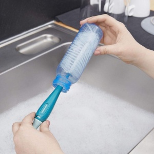 Perie pentru Sticle Babymoov cu Perie pentru Suport, 2 in 1, Albastra - Img 2