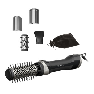 Perie rotativa cu aer cald Rowenta Brush Activ' Renew, in sensul acelor de ceasornic/in sens invers acelor de ceasornic, acoperire ceramica, functie ionica, peri naturali, 2 setari de temperatura/suflanta, viteza la rece, 1000 wati, negru, UB9530F0 - Img 1