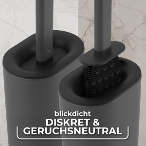 Perie WC Vileda Silikon cu maner inox cap flexibil igienica si usor de curatat - Img 5