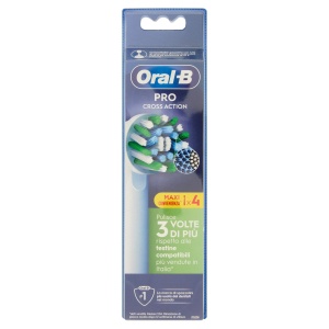 Perii de schimb Oral-B Cross Action, 4 bucati, alb, cu perii inclinate