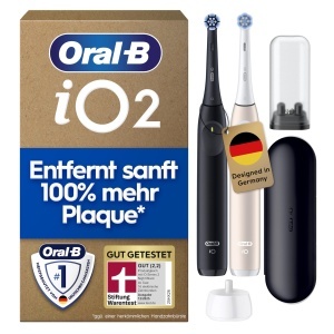 Periuta electrica Oral-B iO Series 2, set 2 buc, negruroz, cu 2 capete de periere