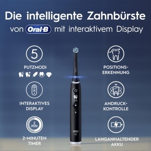 Periuta electrica Oral-B iO Series 6 Plus Black Lava 5 moduri de curatare set 2 bucati - Img 3