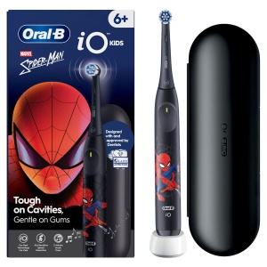 Periuta electrica pentru copii Oral-B iO Kids, 3 moduri, Spiderman, neagra