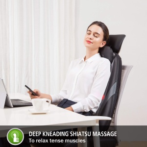Perna de masaj Snailax cu noduri de gel, Shiatsu, cu caldura, pentru spate si gat - Img 4