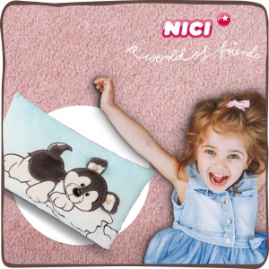 Perna de plus NICI 45740 Husky Swante 43x25 cm turcoazalb moale si confortabila - Img 6