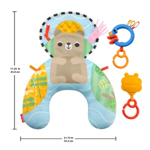 Perna de sprijin Fisher-Price pentru bebelusi cu tema padurii, 2 jucarii incluse - Img 6