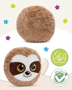 Perna Figurala NICI Sloth Heywood 32x32 cm Moale si Pufoasa Maro - Img 4