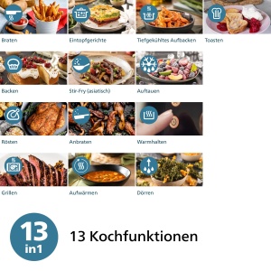 Philips Airfryer seria 2000 6.2 L - 13 metode de gatit, design compact cu fereastra de vizualizare, tehnologie RapidAir, cu 90% mai putina grasime, usor de curatat (NA230/00) - Img 6