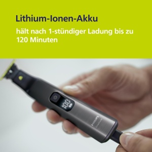 Philips OneBlade Pro 360 Aparat electric de tuns barba, aparat de ras si aparat de intocat corpul, 3x lama 360, 1x pieptene cu 20 de setari de lungime, 1x kit de corp, 1x statie de incarcare, 1x geanta de calatorie, QP6652/35 - Img 6